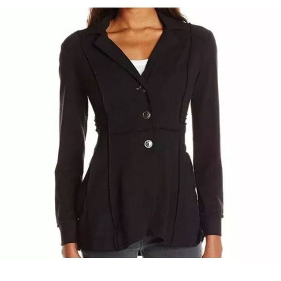 Nick+Zoe Tree Button Seamed Riding Jacket Size X Small Black New - Picture 16 of 16